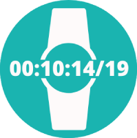 Icône show control temps réel avec une montre et un timecode